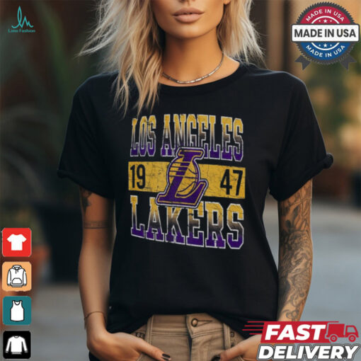Men’s New Era Black Los Angeles Lakers Enzyme Washed Oversized T Shirt