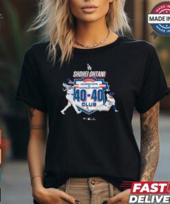 Men's Shohei Ohtani Black Los Angeles Dodgers 40 40 Club T Shirt