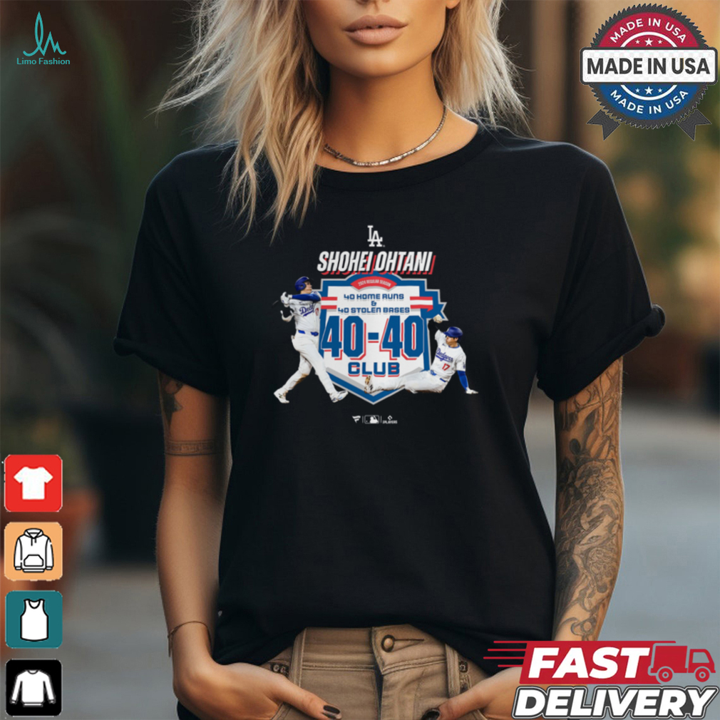 Men's Shohei Ohtani Black Los Angeles Dodgers 40 40 Club T Shirt Men's Shohei Ohtani Black Los Angeles Dodgers 40 40 Club T Shirt