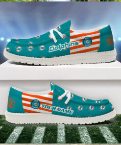 Miami Dolphins 2024 Version Personalized Hey Dude Shoes