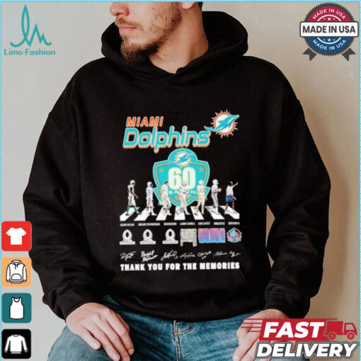 Miami Dolphins Teams Abbey Road Signature Thank You For The Memories Shirt