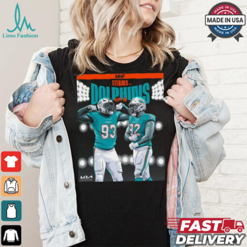 Miami Dolphins vs. Titans Sept 30, 2024 NFL Week 4 Matchup T Shirt