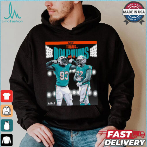 Miami Dolphins vs. Titans Sept 30, 2024 NFL Week 4 Matchup T Shirt