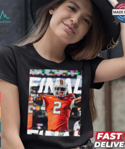 Miami Hurricanes Wins 38 34 Virginia Tech Football 2024 ACC Game Final Score T Shirt
