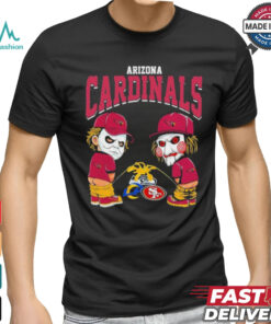 Michael Myers And Billy The Puppet X Arizona Cardinals Pee On NFL Teams Halloween Shirt