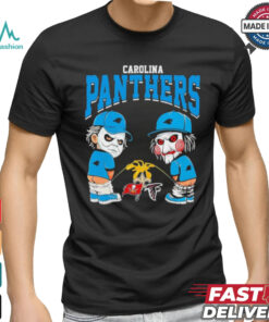 Michael Myers And Billy The Puppet X Carolina Panthers Pee On NFL Teams Halloween Shirt, hoodie, sweater, long sleeve and tank top Michael Myers And Billy The Puppet X Carolina Panthers Pee On NFL Teams Halloween Shirt