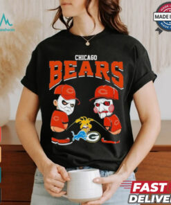 Michael Myers And Billy The Puppet X Chicago Bears Pee On NFL Teams Halloween Shirt