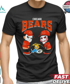 Michael Myers And Billy The Puppet X Chicago Bears Pee On NFL Teams Halloween Shirt, hoodie, sweater, long sleeve and tank top Michael Myers And Billy The Puppet X Chicago Bears Pee On NFL Teams Halloween Shirt