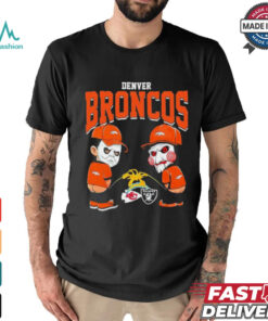 Michael Myers And Billy The Puppet X Denver Broncos Pee On NFL Teams Halloween Shirt