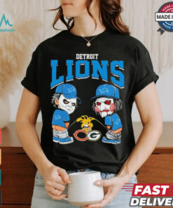 Michael Myers And Billy The Puppet X Detroit Lions Pee On NFL Teams Halloween Shirt