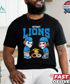 Michael Myers And Billy The Puppet X Detroit Lions Pee On NFL Teams Halloween Shirt