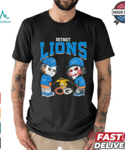 Michael Myers And Billy The Puppet X Detroit Lions Pee On NFL Teams Halloween Shirt
