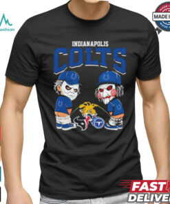 Michael Myers And Billy The Puppet X Indianapolis Colts Pee On NFL Teams Halloween Shirt