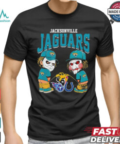 Michael Myers And Billy The Puppet X Jacksonville Jaguars Pee On NFL Teams Halloween Shirt