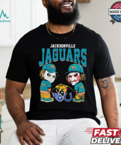 Michael Myers And Billy The Puppet X Jacksonville Jaguars Pee On NFL Teams Halloween Shirt