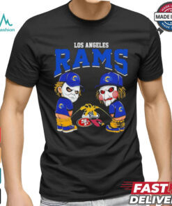 Michael Myers And Billy The Puppet X Los Angeles Rams Pee On NFL Teams Halloween Shirt, hoodie, sweater, long sleeve and tank top Michael Myers And Billy The Puppet X Los Angeles Rams Pee On NFL Teams Halloween Shirt