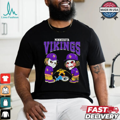 Michael Myers And Billy The Puppet X Minnesota Vikings Pee On NFL Teams Halloween Shirt