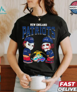 Michael Myers And Billy The Puppet X New England Patriots Pee On NFL Teams Halloween Shirt