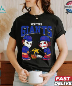 Michael Myers And Billy The Puppet X New York Giants Pee On NFL Teams Halloween Shirt