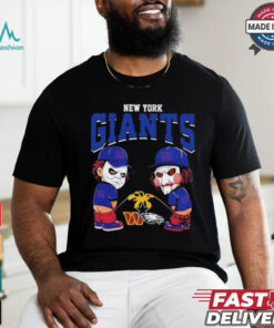 Michael Myers And Billy The Puppet X New York Giants Pee On NFL Teams Halloween Shirt