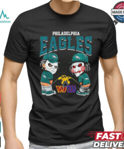 Michael Myers And Billy The Puppet X Philadelphia Eagles Pee On NFL Teams Halloween Shirt