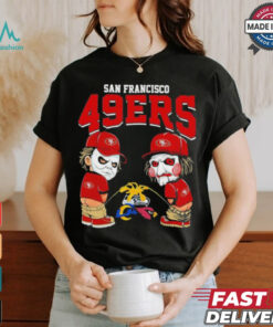Michael Myers And Billy The Puppet X San Francisco 49ers Pee On NFL Teams Halloween Shirt