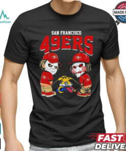 Michael Myers And Billy The Puppet X San Francisco 49ers Pee On NFL Teams Halloween Shirt