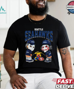 Michael Myers And Billy The Puppet X Seattle Seahawks Pee On NFL Teams Halloween Shirt