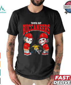 Michael Myers And Billy The Puppet X Tampa Bay Buccaneers Pee On NFL Teams Halloween Shirt