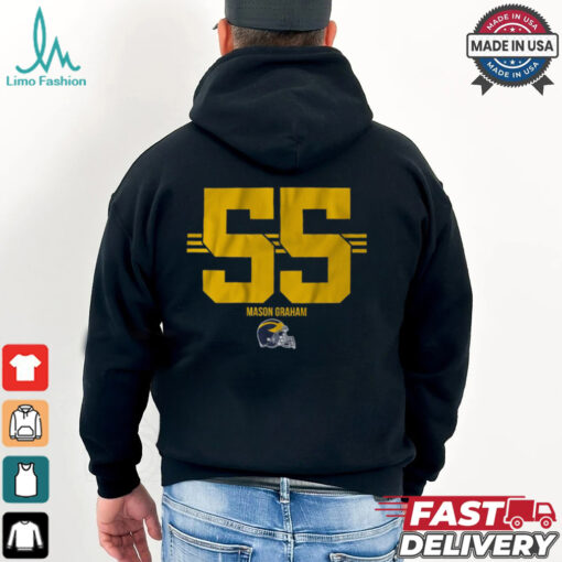 Michigan Football Mason Graham 55 Stripe Shirt
