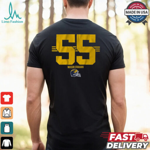 Michigan Football Mason Graham 55 Stripe Shirt