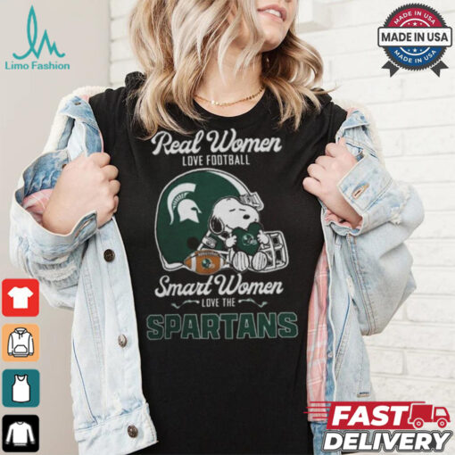 Michigan State Spartans x Snoopy Real Women Love Football Smart Women Helmet 2024 T Shirt