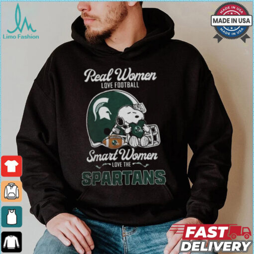 Michigan State Spartans x Snoopy Real Women Love Football Smart Women Helmet 2024 T Shirt