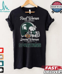 Michigan State Spartans x Snoopy Real Women Love Football Smart Women Helmet 2024 T Shirt