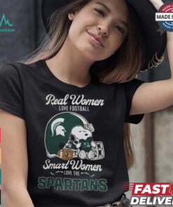 Michigan State Spartans x Snoopy Real Women Love Football Smart Women Helmet 2024 T Shirt