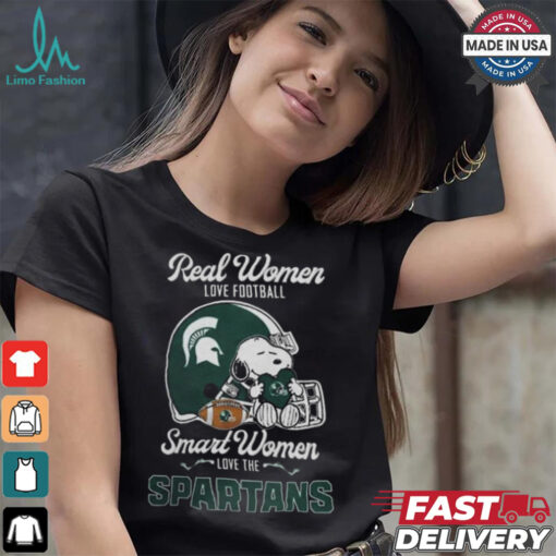 Michigan State Spartans x Snoopy Real Women Love Football Smart Women Helmet 2024 T Shirt