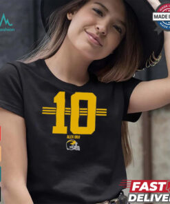 Michigan Wolverines Football Alex Orji No. 10 stripe helmet shirt