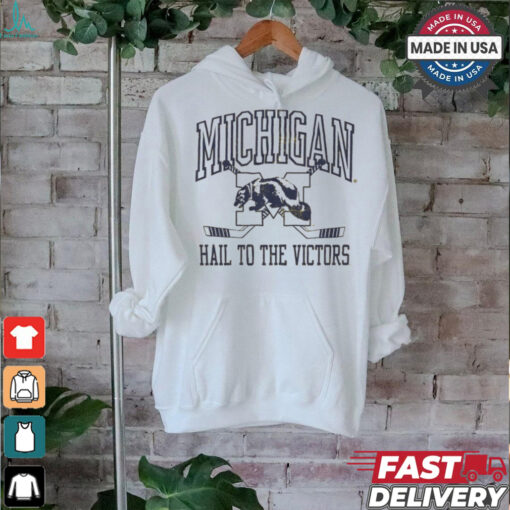 Michigan Wolverines Hail To The Victors Vintage Hockey t shirt