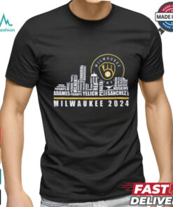 Milwaukee 2024 Baseball Team Player Name City Skyline T Shirt