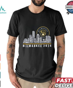 Milwaukee 2024 Baseball Team Player Name City Skyline T Shirt