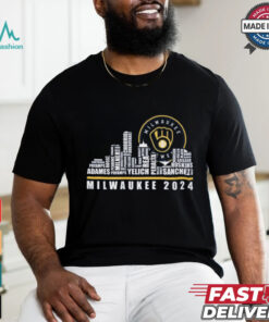 Milwaukee 2024 Baseball Team Player Name City Skyline T Shirt