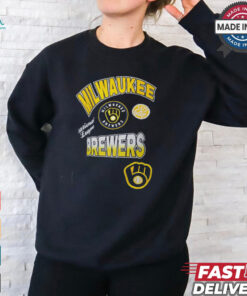 Milwaukee Brewers Pro Standard Navy Turn It Up Dropped Shoulder T Shirt