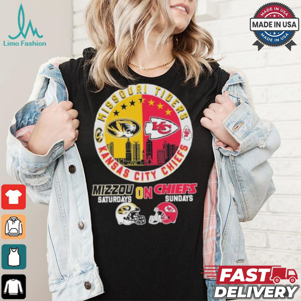Missouri Tigers On Saturdays X Kansas City Chiefs On Sundays Shirt Missouri Tigers On Saturdays X Kansas City Chiefs On Sundays Shirt