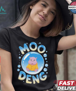 Moo Deng Baby Hippo in Raincoat Cute Animal Cartoon for Hippo Lovers T Shirt