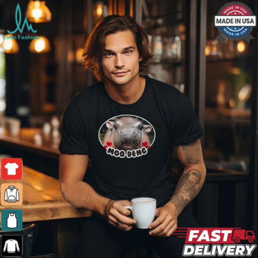 Moo Deng Bouncy Pig In Thai Picture The Cute Baby Hippo T shirts