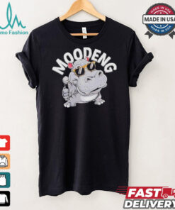 Moo Deng Cool Hippo Singing Sunglasses Fun Design T Shirt