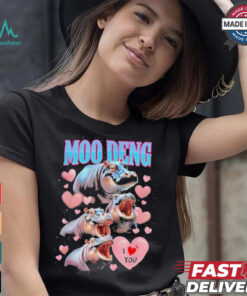Moo Deng I Love You Funny T Shirt