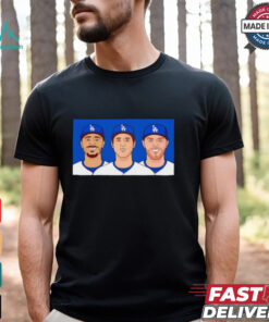 Mookie Betts Shohei Ohtani Freddie Freeman in LA Dodgers Big 3 shirt