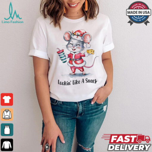Mouse Santa lookin’ like a snack Merry Christmas shirt