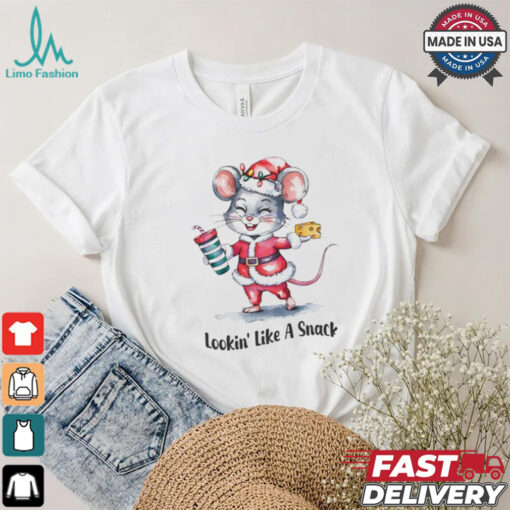 Mouse Santa lookin’ like a snack Merry Christmas shirt